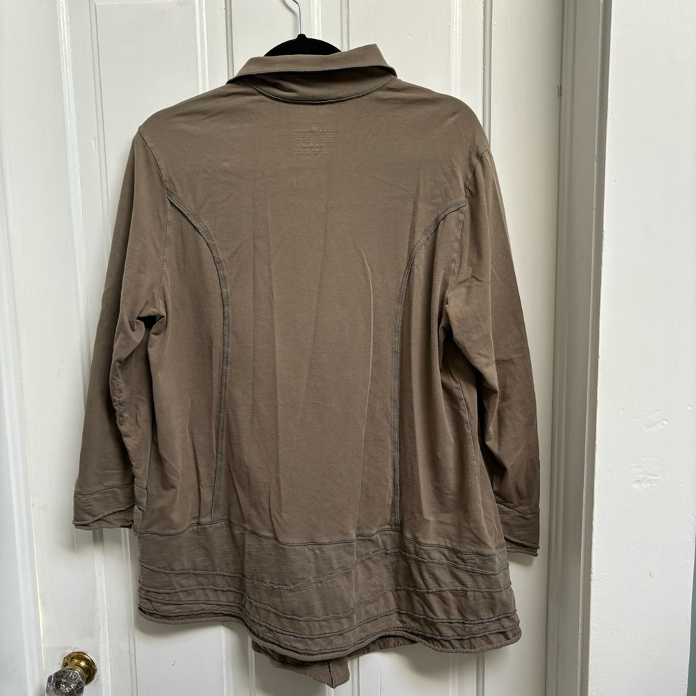 Neon Buddha Women’s Brown Jacket with Classic Collar and A-Line Silhouette  XL - Picture 3 of 7